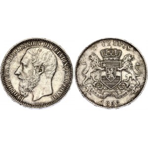 Belgian Congo 5 Francs 1896