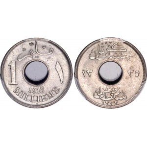 Egypt 1 Millieme 1917 H AH 1335 PCGS MS 65