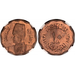 Egypt 10 Milliemes 1938 AH 1357 NGC MS 64 RD