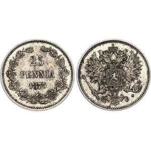 Russia - Finland 25 Pennia 1875 S