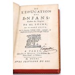 SUPEREKSLIBRIS by Count Charles Henry de Hoym; LOCKE - ON THE EDUCATION OF CHILDREN