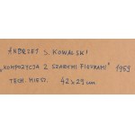 Andrzej S. Kowalski (1930 Sosnowiec - 2004 Katowice), Kompozycja z szarymi figurami, 1959