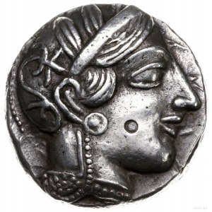 tetradrachma ok. 454-404 pne; Aw: Głowa Ateny w hełmie ...