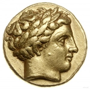 stater ok. 340-328, Amphipolis; Aw: Głowa Apollina w pr...