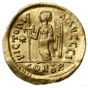 solidus 518-522, Konstantynopol; Aw: Popiersie cesarza ...
