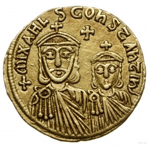 solidus 831-842, Konstantynopol; Aw: Popiersie cesarza ...