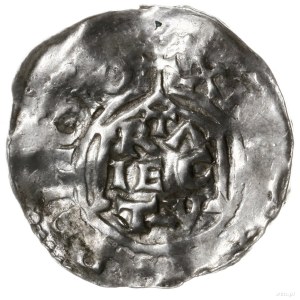 denar 1002-1024; Popiersie w koronie na wprost, HEINRIC...