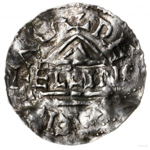 denar 948-955, mincerz Aljan; Krzyż z trzema kulkami w ...