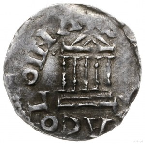 denar 1024-1036; Aw: Krzyż, w kątach PI-&-GR-IM, wokoło...
