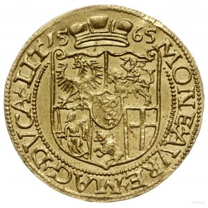 dukat 1565, Wilno; Aw: Głowa króla w prawo z koroną zam...