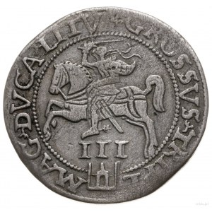trojak 1562, Wilno; moneta dużej średnicy z popiersiem ...