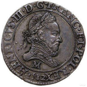 frank 1582 M, Tuluza; wariant z datą wybitą w otoku; Du...