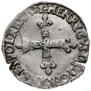1/4 ecu 1581 (9), Rennes; odmiana z tytulaturą króla po...