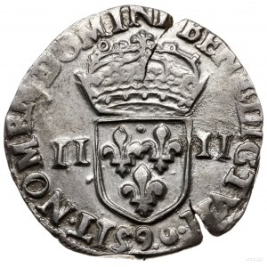 1/4 ecu 1581 (9), Rennes; odmiana z tytulaturą króla po...