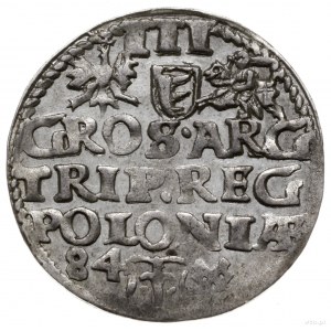 trojak 1584, Poznań; mała głowa króla (popiersie bez rę...