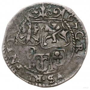 grosz 1597, Poznań; popiersie króla w koronie, pod nim ...