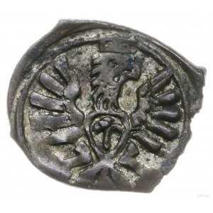 denar 1607, Poznań; skrócona data 0-7 po bokach kluczy;...