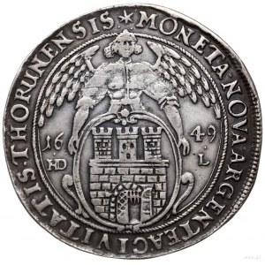 FALS - talar 1649, Toruń; Aw: Popiersie króla z koronkowym koł...