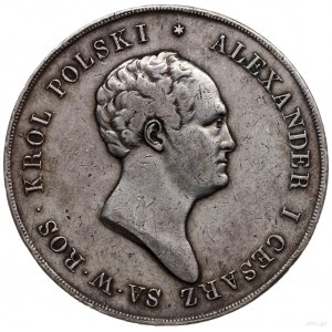 10 złotych 1823 IB, Warszawa; Aw: Głowa cara w prawo i ...
