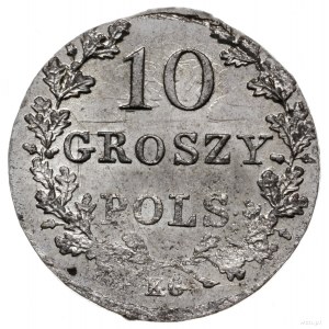 10 groszy 1831, Warszawa; wariant z prostymi łapami Orł...