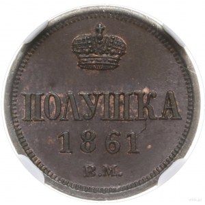 połuszka 1861 ВМ, Warszawa; odmiana bez kropki po dacie...