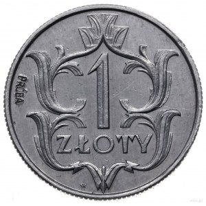 1 złoty 1929, Warszawa; nominał między gałązkami, wklęs...