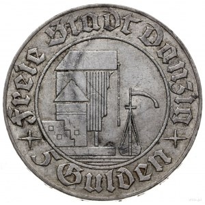 5 guldenów 1932, Berlin; żuraw portowy; AKS 10, CNG 522...