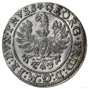 grosz 1586, Królewiec; pod popiersiem księcia znak Pawł...