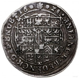 półtalar 1628, Królewiec; Aw: Półpostać w prawo, wokoło...