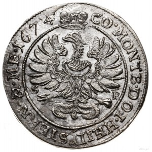 6 krajcarów 1674 SP, Oleśnica; E.-M. 72, F.u.S. 2295; p...