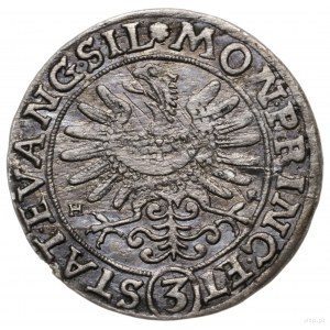 3 krajcary 1634, Wrocław; odmiana z napisem SI DEVS PRO...