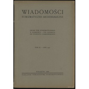 Wiadomości Numizmatyczno-Archeologiczne tom XI (1927), ...