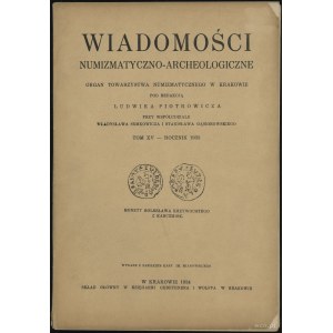 Wiadomości Numizmatyczno-Archeologiczne Tom XV (1933), ...