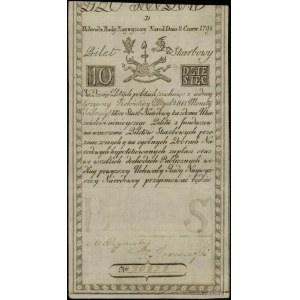 10 złotych polskich 8.06.1794, seria D, numeracja 30838...