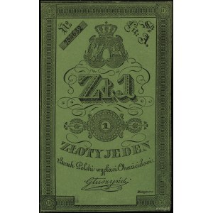 1 złoty 1831, podpis Głuszyński, cienki zielony papier ...