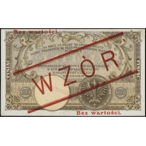 1.000 złotych 28.02.1919, obustronnie czerwony nadruk B...