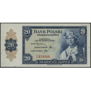 20 złotych 20.08.1939, seria C 454906; Lucow 1058 (R6),...