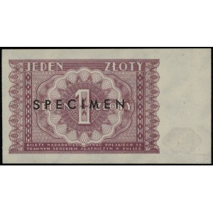 1 złoty 15.05.1946, czarny poziomy nadruk “SPECIMEN”, b...