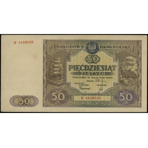 50 złotych 15.05.1946, seria D 4458526; Lucow 1197 (R3)...