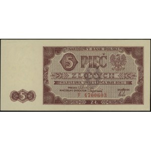 5 złotych 1.07.1948, seria F 4700603; Lucow 1246 (R3), ...