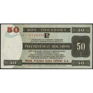 50 dolarów 1.10.1979, seria HJ 0108996; Miłczak B35; ze...