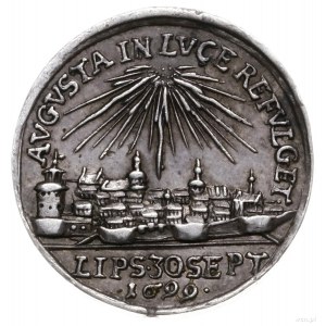 medal z 1699 r. wybity z okazji wizyty króla w Lipsku n...