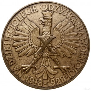 medal z 1928 r. autostwa T, Breyera, wybity na X-lecie ...