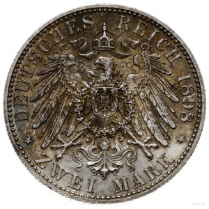 2 marki 1898 A, Berlin; AKS 36, Jaeger 167; miejscowa p...