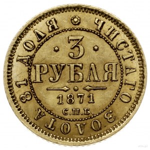 3 ruble 1871 СПБ HI, Petersburg; Bitkin 33 (R), Fr. 164...