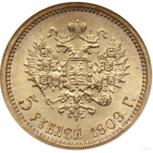 5 rubli 1909 ЭБ, Petersburg; Bitkin 34 (R), Fr. 180, Ka...