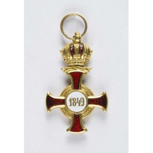 Miniatur des goldenen Verdienstkreuzes mit Krone, ohne Band