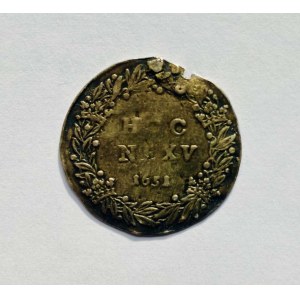 John Casimir's HOC-NEXV medal/token, dated 1651.