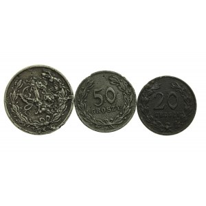 Sejny set of 1 zloty, 50 and 20 groszy of the Spoż Cooperative of the 24th KOP Battalion