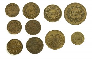 Set of 10 tokens with images of historical figures